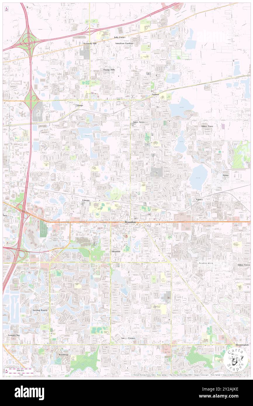 Brandon Mobile Villa, Hillsborough County, USA, Vereinigte Staaten, Florida, n 27 56' 57'', S 82 17' 14'', Karte, Cartascapes Map, veröffentlicht 2024. Erkunden Sie Cartascapes, eine Karte, die die vielfältigen Landschaften, Kulturen und Ökosysteme der Erde enthüllt. Reisen Sie durch Zeit und Raum und entdecken Sie die Verflechtungen der Vergangenheit, Gegenwart und Zukunft unseres Planeten. Stockfoto