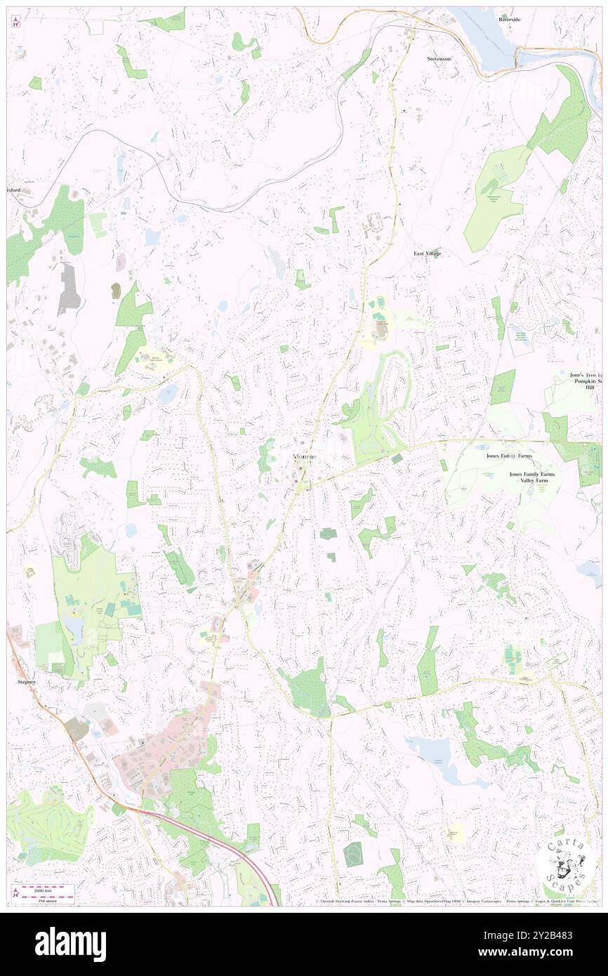 Monroe, Fairfield County, USA, Vereinigte Staaten, Connecticut, n 41 19' 57'', S 73 12' 26'', Karte, Cartascapes Map, veröffentlicht 2024. Erkunden Sie Cartascapes, eine Karte, die die vielfältigen Landschaften, Kulturen und Ökosysteme der Erde enthüllt. Reisen Sie durch Zeit und Raum und entdecken Sie die Verflechtungen der Vergangenheit, Gegenwart und Zukunft unseres Planeten. Stockfoto