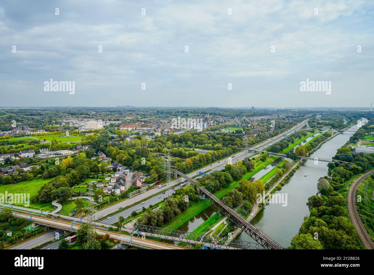 Blick auf die Landschaft bei Oberhausen. Stockfoto