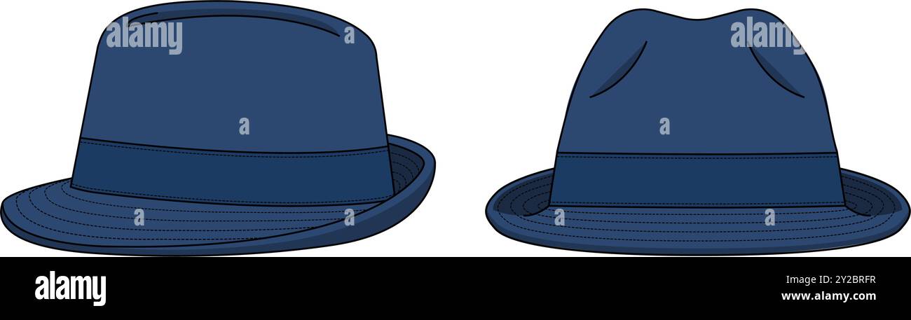 Fedora hat Vektorvorlage Illustration Stock Vektor