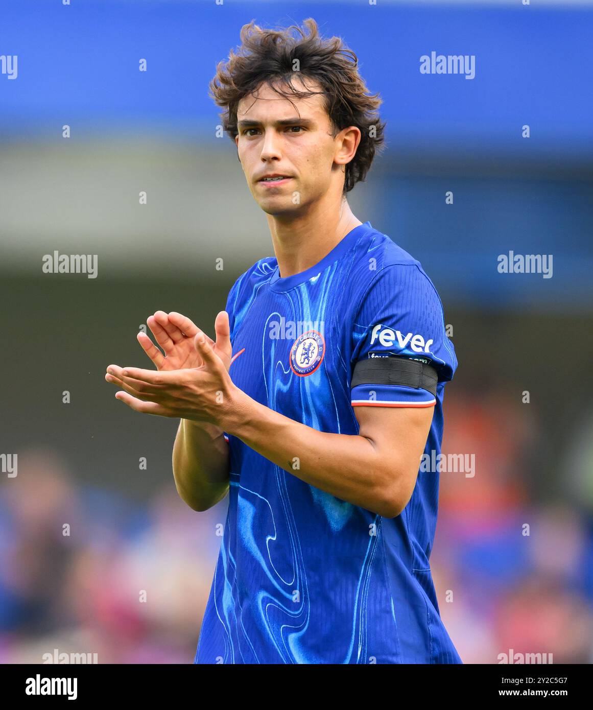 September 2024 - Chelsea V Crystal Palace - Premier League - Stamford Bridge. Joao Felix applaudiert den Chelsea-Fans. Bild : Mark Pain / Alamy Live News Stockfoto