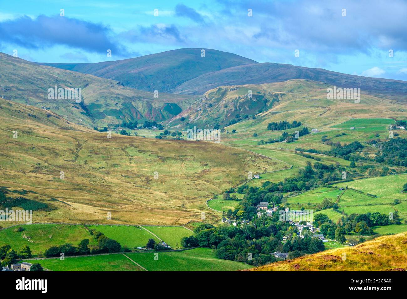 Blick auf Great Dodd, Matterdale und Dockray von Gowbarrow fiel im Nordosten des Lake District, Cumbria, Großbritannien Stockfoto