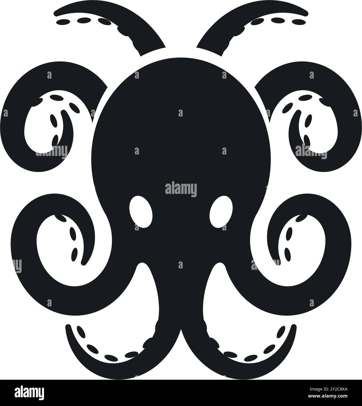 Einfaches Logo-Design eines Oktopus. Minimalistische Vektorillustration. Stock Vektor