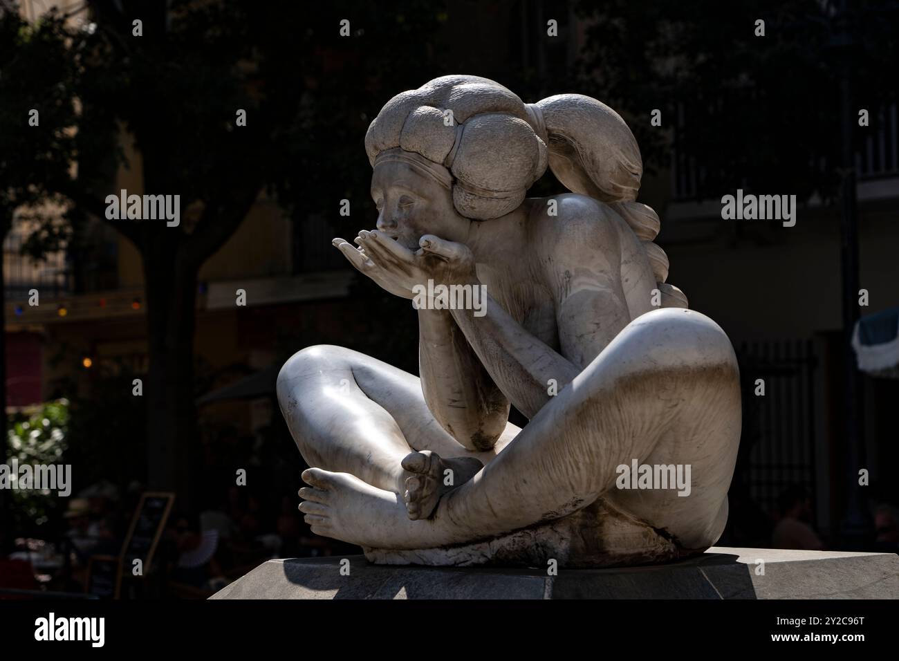 Skulptur von Naiad von Pierre Pardon am Place du Marche, Bastia, Korsika Stockfoto