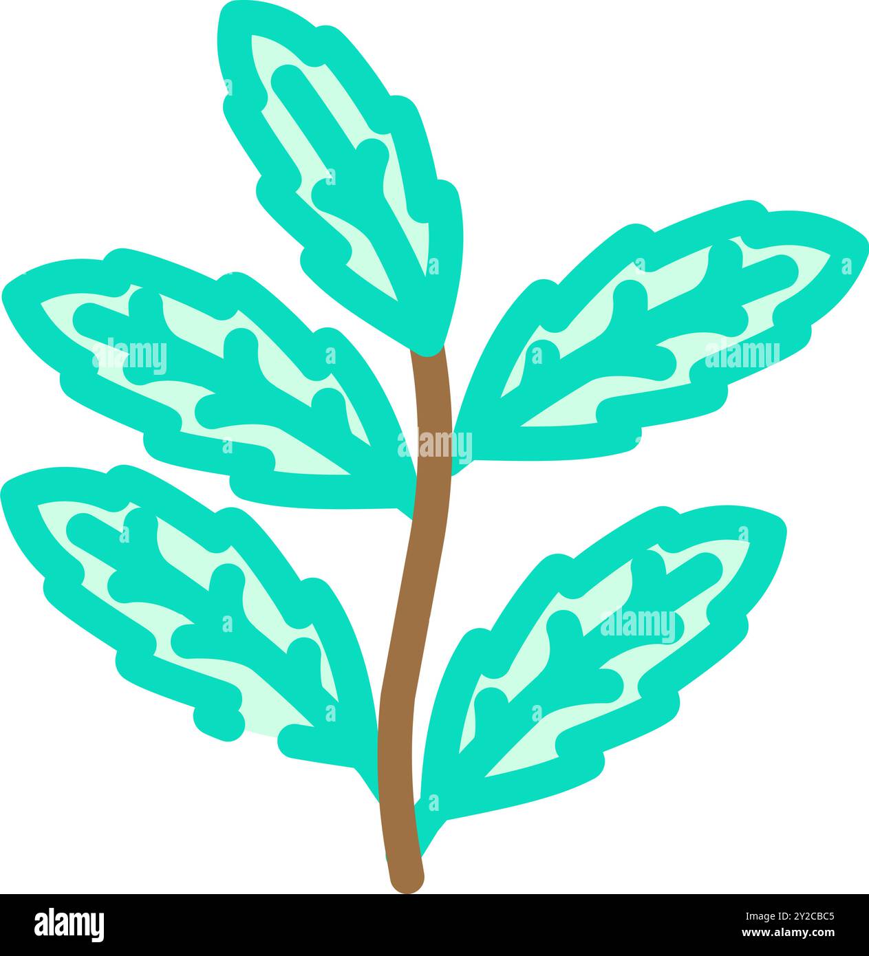 Neem verlässt ayurvedische Kräuter Farbe Symbol Vektor Illustration Stock Vektor