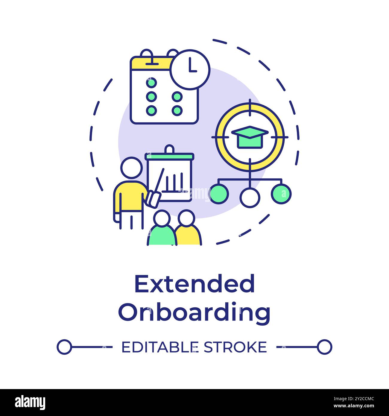 Symbol für erweitertes Onboarding mit mehrfarbigem Konzept Stock Vektor