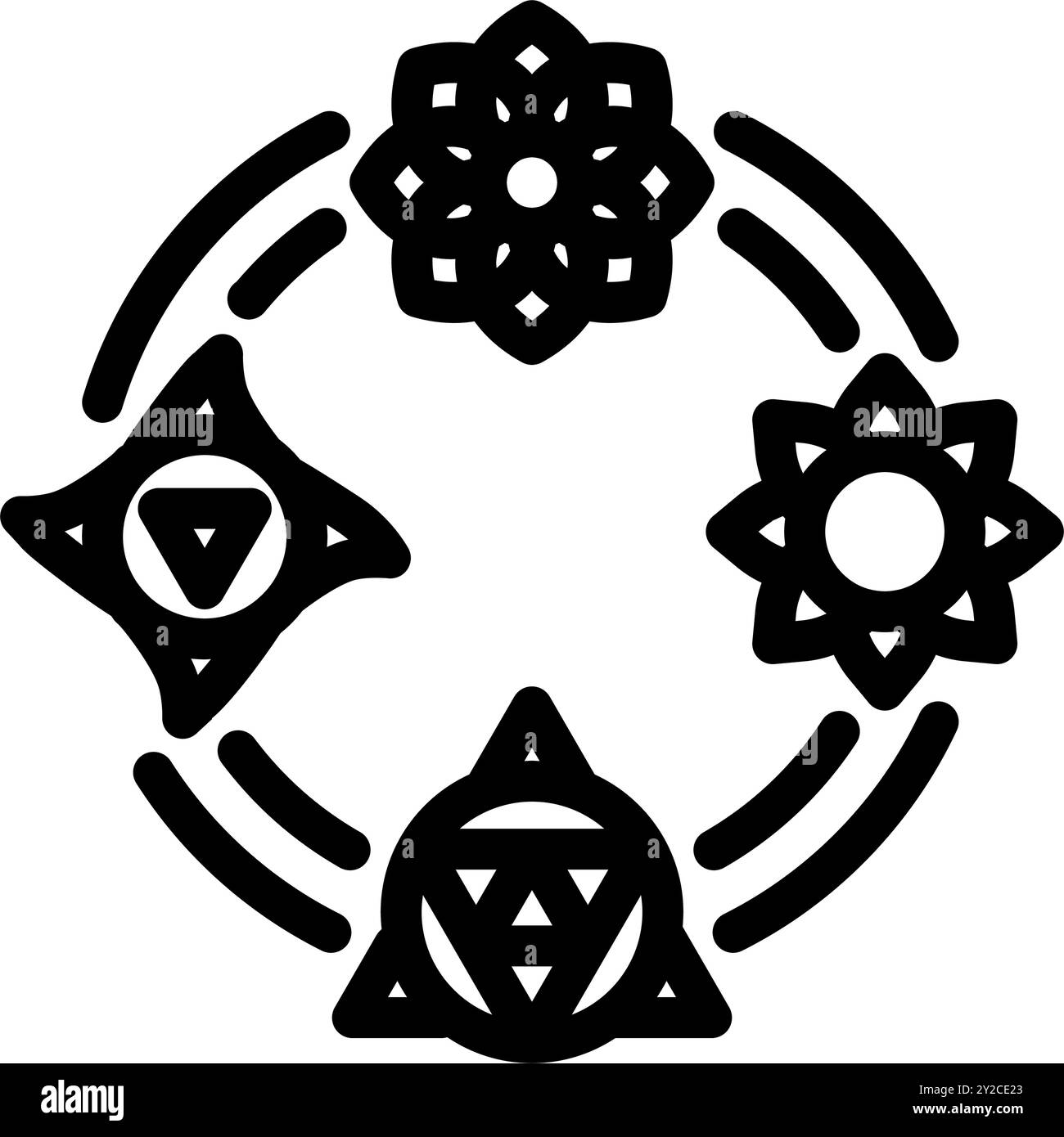 Chakra Akupunktur Linie Symbol Vektor Illustration Stock Vektor
