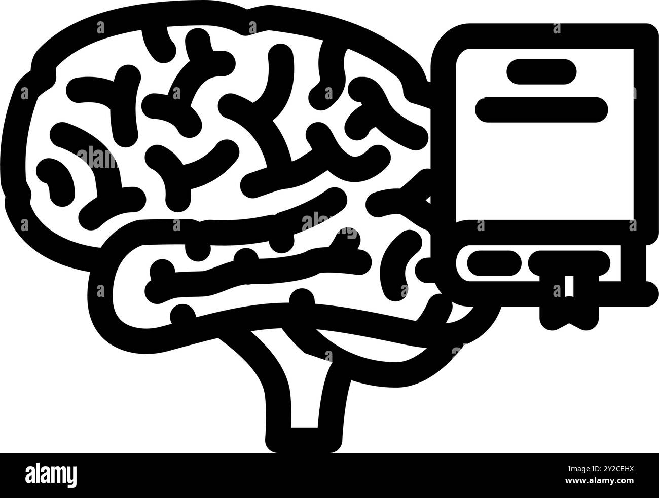 Bücher Brainstorming Linie Symbol Vektor Illustration Stock Vektor