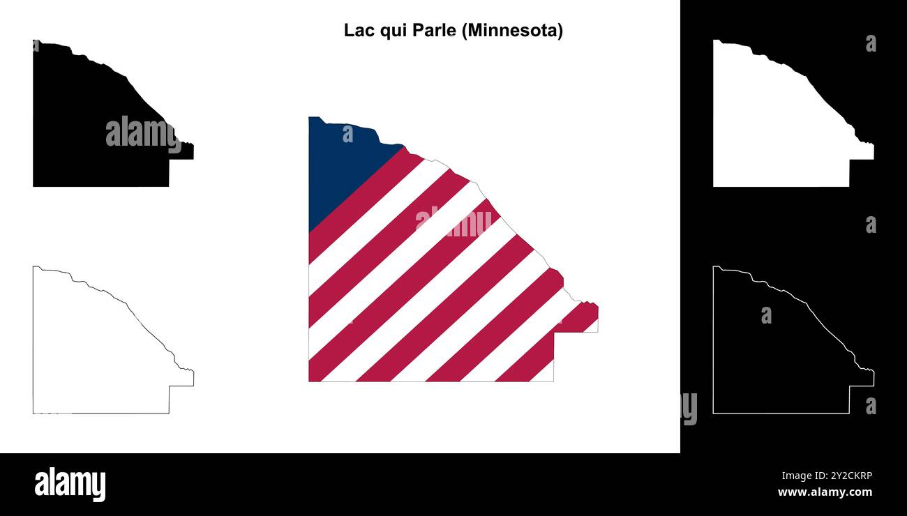LAC qui Parle County (Minnesota) Umrisskarten Stock Vektor