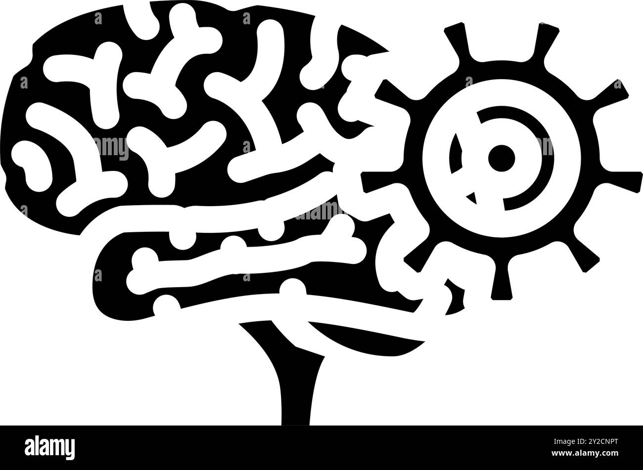 Gears Brainstorming Glyph Symbol Vektor Illustration Stock Vektor