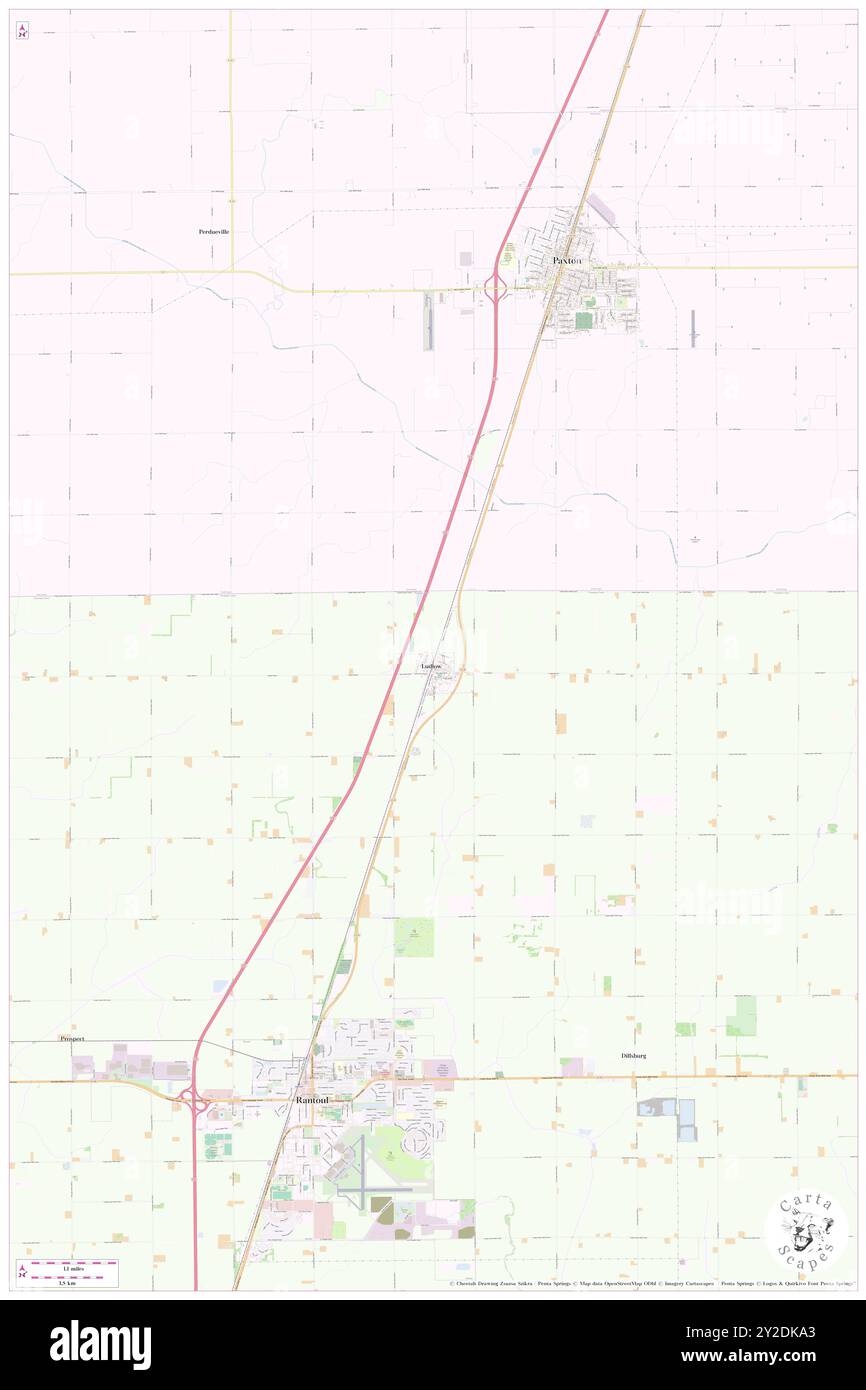 Ludlow, Champaign County, USA, USA, Illinois, n 40 23' 13'', S 88 7' 39'', Karte, Cartascapes Map, veröffentlicht 2024. Erkunden Sie Cartascapes, eine Karte, die die vielfältigen Landschaften, Kulturen und Ökosysteme der Erde enthüllt. Reisen Sie durch Zeit und Raum und entdecken Sie die Verflechtungen der Vergangenheit, Gegenwart und Zukunft unseres Planeten. Stockfoto