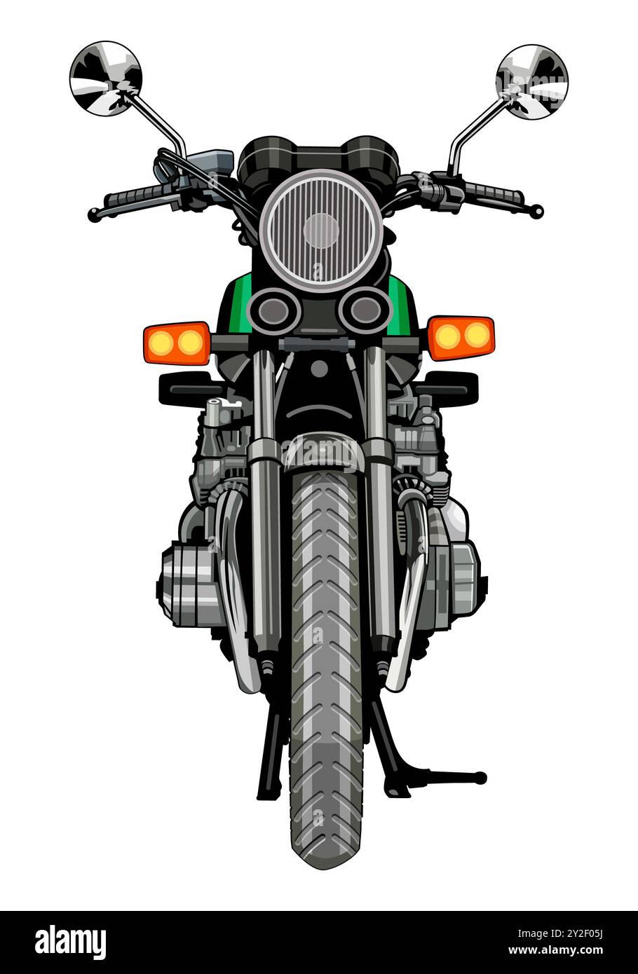Klassische Motorrad-Illustration für viele Designzwecke. Stockfoto