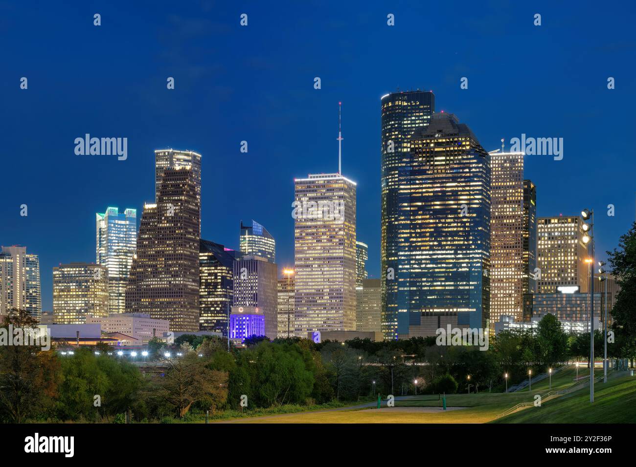 Houston City at Night in Houston, Texas, USA. Stockfoto