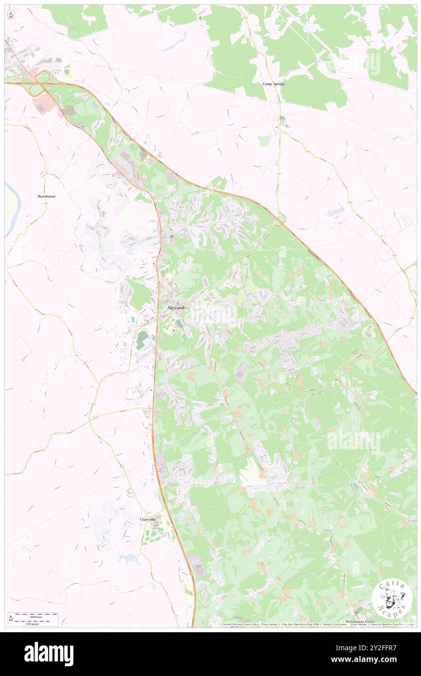 Alexandria, Scioto County, USA, USA, Ohio, n 38 43' 28''', S 83 2' 52'', Karte, Karte, Kartenausgabe 2024. Erkunden Sie Cartascapes, eine Karte, die die vielfältigen Landschaften, Kulturen und Ökosysteme der Erde enthüllt. Reisen Sie durch Zeit und Raum und entdecken Sie die Verflechtungen der Vergangenheit, Gegenwart und Zukunft unseres Planeten. Stockfoto