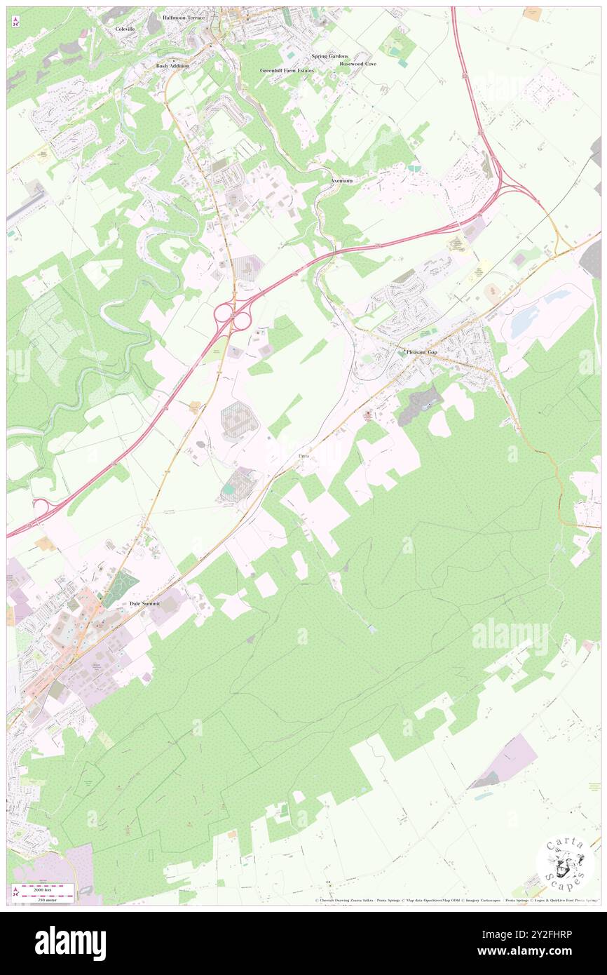 Peru, Centre County, USA, USA, Pennsylvania, n 40 51' 17'', S 77 46' 0'', Karte, Cartascapes Map, veröffentlicht 2024. Erkunden Sie Cartascapes, eine Karte, die die vielfältigen Landschaften, Kulturen und Ökosysteme der Erde enthüllt. Reisen Sie durch Zeit und Raum und entdecken Sie die Verflechtungen der Vergangenheit, Gegenwart und Zukunft unseres Planeten. Stockfoto