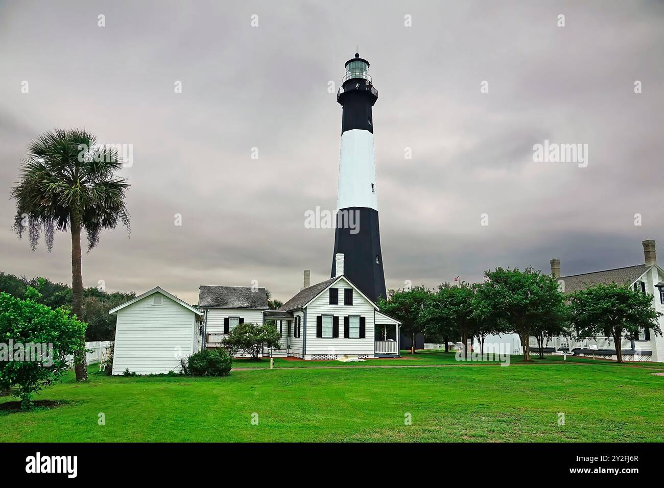 Historischer Leuchtturm von Tybee Island Gerogia in Tybee Island, Georgia. Erstellt 08.24.24 Stockfoto