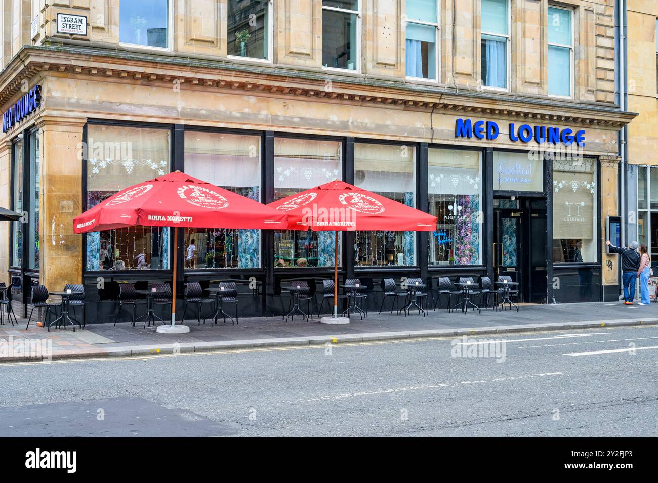 Med Lounge, Ingram Street, Glasgow, Schottland, Vereinigtes Königreich, Europa Stockfoto