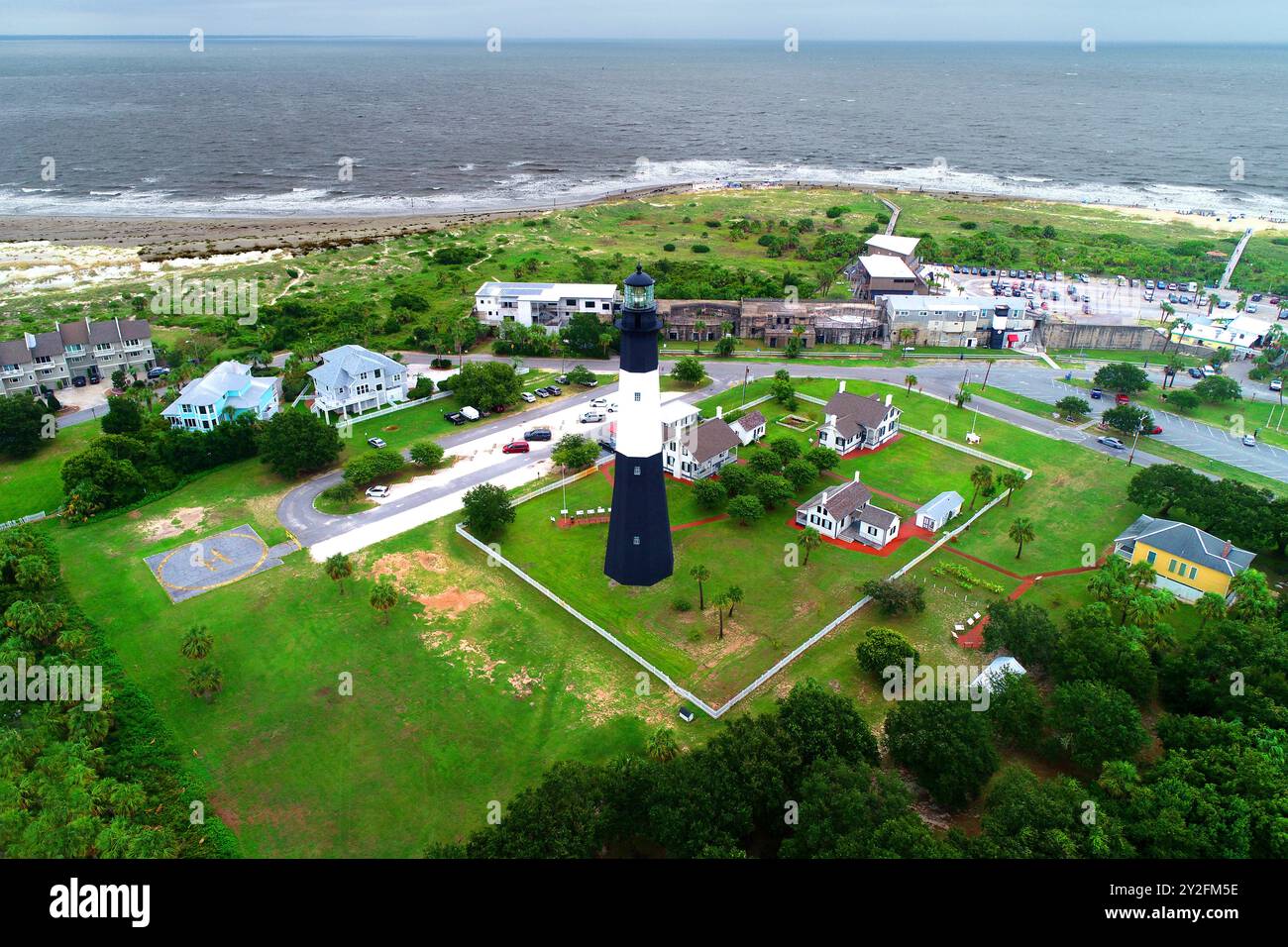 Historischer Leuchtturm von Tybee Island Gerogia in Tybee Island, Georgia. Erstellt 08.24.24 Stockfoto