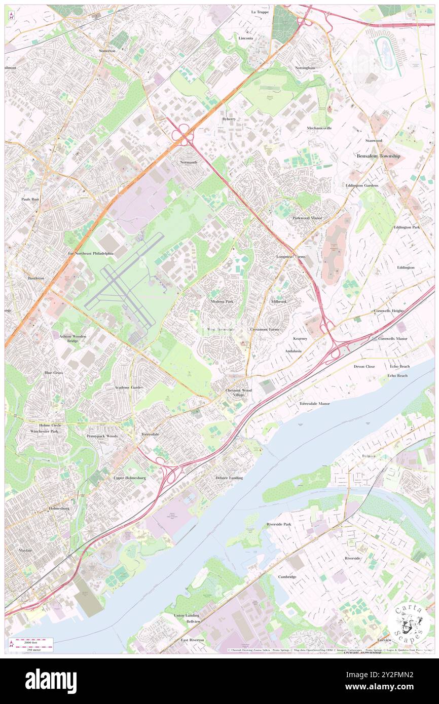 Morrell Park, Philadelphia County, USA, USA, Pennsylvania, n 40 4' 24'', S 74 59' 18'', Karte, Cartascapes Map, veröffentlicht 2024. Erkunden Sie Cartascapes, eine Karte, die die vielfältigen Landschaften, Kulturen und Ökosysteme der Erde enthüllt. Reisen Sie durch Zeit und Raum und entdecken Sie die Verflechtungen der Vergangenheit, Gegenwart und Zukunft unseres Planeten. Stockfoto