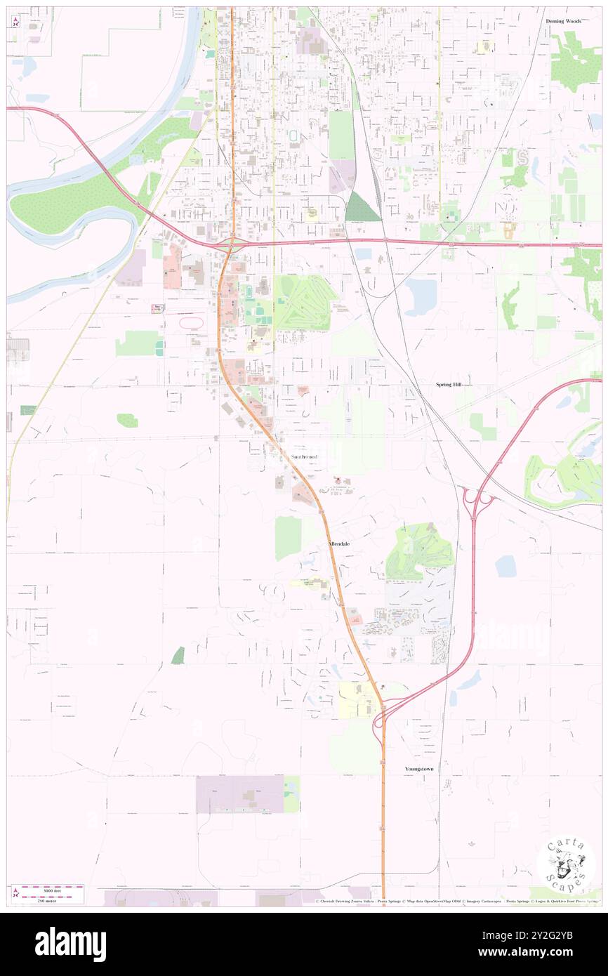 Southwood, Vigo County, USA, USA, Indiana, n 39 24' 11'', S 87 24' 6'', Karte, Cartascapes Map, veröffentlicht 2024. Erkunden Sie Cartascapes, eine Karte, die die vielfältigen Landschaften, Kulturen und Ökosysteme der Erde enthüllt. Reisen Sie durch Zeit und Raum und entdecken Sie die Verflechtungen der Vergangenheit, Gegenwart und Zukunft unseres Planeten. Stockfoto