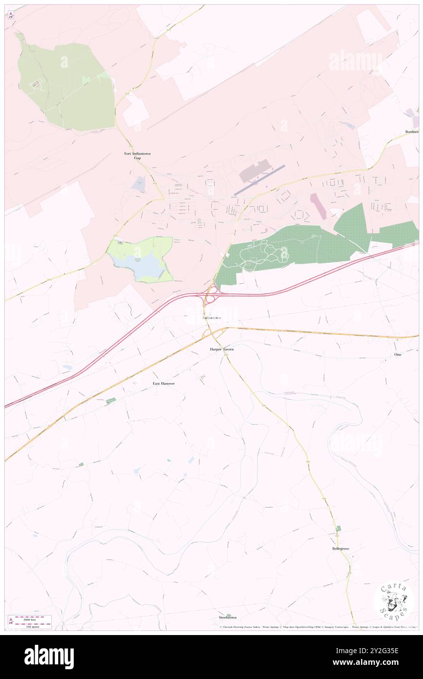 Indiantown, Libanon County, USA, USA, Pennsylvania, n 40 24' 35'', S 76 34' 48'', Karte, Cartascapes Map, veröffentlicht 2024. Erkunden Sie Cartascapes, eine Karte, die die vielfältigen Landschaften, Kulturen und Ökosysteme der Erde enthüllt. Reisen Sie durch Zeit und Raum und entdecken Sie die Verflechtungen der Vergangenheit, Gegenwart und Zukunft unseres Planeten. Stockfoto