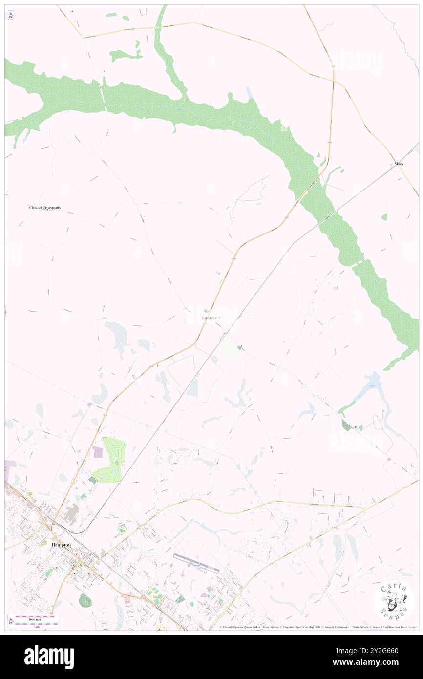 Crocketville, Hampton County, USA, Vereinigte Staaten, South Carolina, n 32 54' 59'', S 81 4' 38'', Karte, Cartascapes Map, veröffentlicht 2024. Erkunden Sie Cartascapes, eine Karte, die die vielfältigen Landschaften, Kulturen und Ökosysteme der Erde enthüllt. Reisen Sie durch Zeit und Raum und entdecken Sie die Verflechtungen der Vergangenheit, Gegenwart und Zukunft unseres Planeten. Stockfoto