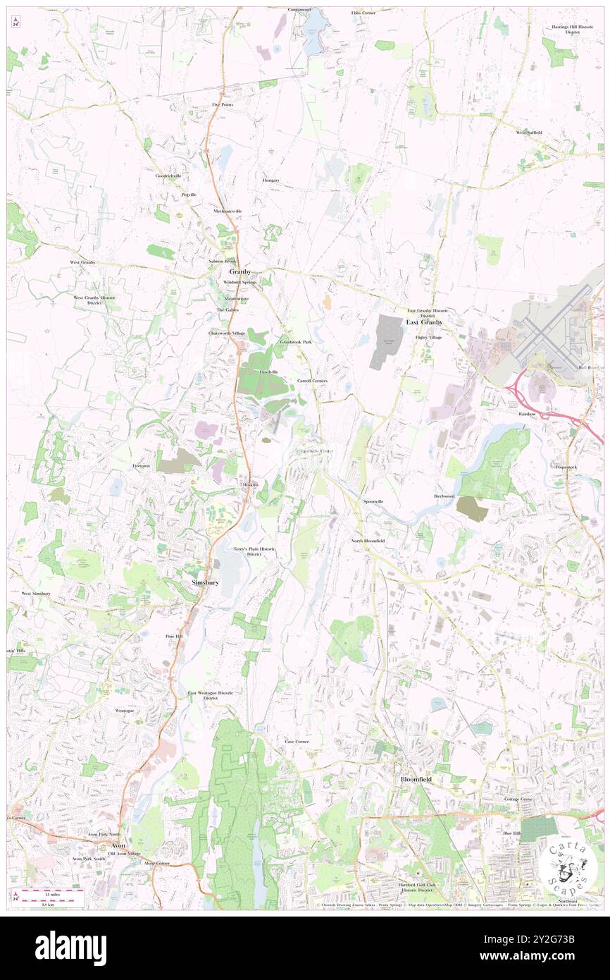 Tariffville, Hartford County, USA, Vereinigte Staaten, Connecticut, n 41 54' 31'', S 72 45' 36'', Karte, Cartascapes Map, veröffentlicht 2024. Erkunden Sie Cartascapes, eine Karte, die die vielfältigen Landschaften, Kulturen und Ökosysteme der Erde enthüllt. Reisen Sie durch Zeit und Raum und entdecken Sie die Verflechtungen der Vergangenheit, Gegenwart und Zukunft unseres Planeten. Stockfoto