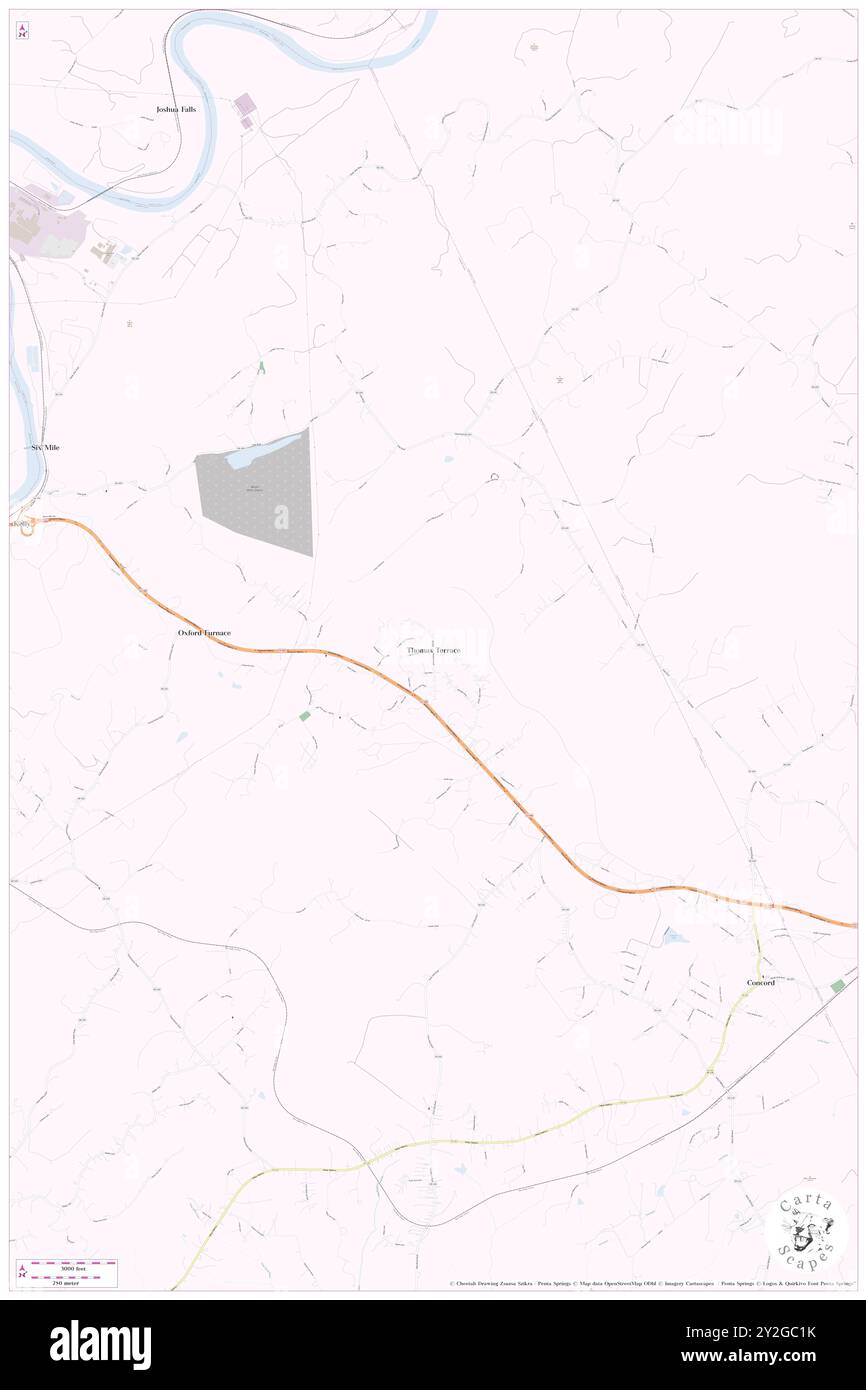 Thomas Terrace, Campbell County, USA, USA, Virginia, n 37 22' 26'', S 79 0' 50'', Karte, Karte, Kartenausgabe 2024. Erkunden Sie Cartascapes, eine Karte, die die vielfältigen Landschaften, Kulturen und Ökosysteme der Erde enthüllt. Reisen Sie durch Zeit und Raum und entdecken Sie die Verflechtungen der Vergangenheit, Gegenwart und Zukunft unseres Planeten. Stockfoto