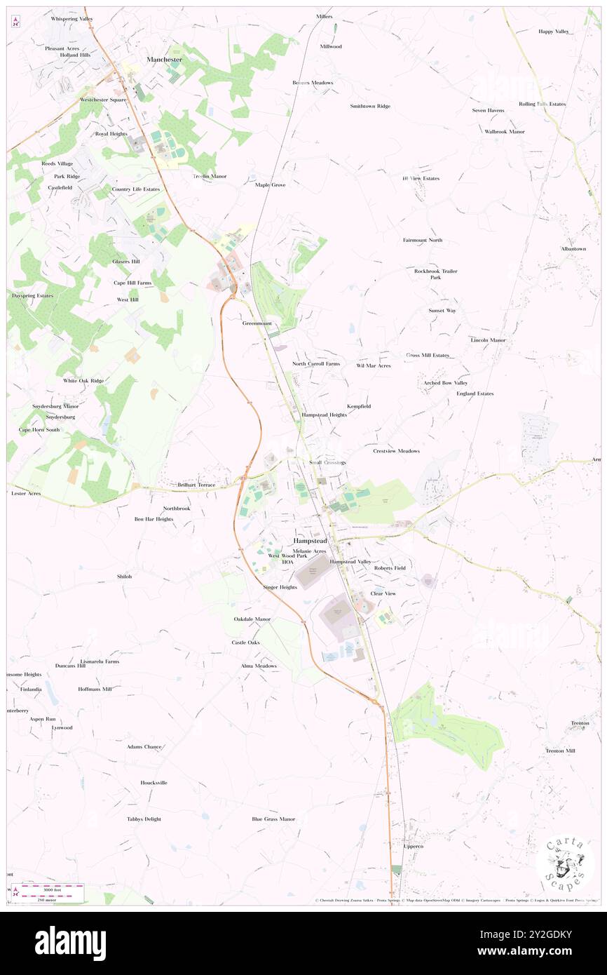 Hampstead, Carroll County, USA, USA, Maryland, n 39 36' 17'', S 76 50' 59'', Karte, Cartascapes Map, veröffentlicht 2024. Erkunden Sie Cartascapes, eine Karte, die die vielfältigen Landschaften, Kulturen und Ökosysteme der Erde enthüllt. Reisen Sie durch Zeit und Raum und entdecken Sie die Verflechtungen der Vergangenheit, Gegenwart und Zukunft unseres Planeten. Stockfoto