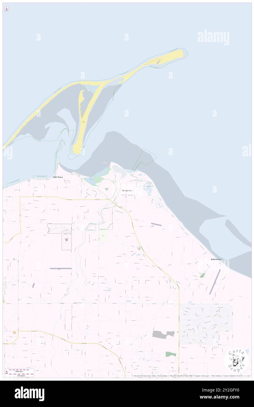 Dungeness, Clallam County, USA, Vereinigte Staaten, Washington, n 48 8' 48''', S 123 7' 23'', Karte, Cartascapes Map, veröffentlicht 2024. Erkunden Sie Cartascapes, eine Karte, die die vielfältigen Landschaften, Kulturen und Ökosysteme der Erde enthüllt. Reisen Sie durch Zeit und Raum und entdecken Sie die Verflechtungen der Vergangenheit, Gegenwart und Zukunft unseres Planeten. Stockfoto