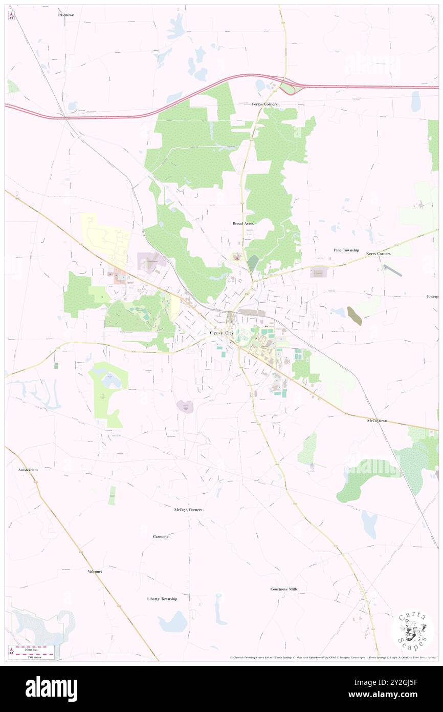 Grove City, Mercer County, USA, USA, Pennsylvania, n 41 9' 28'', S 80 5' 19'', Karte, Cartascapes Map, veröffentlicht 2024. Erkunden Sie Cartascapes, eine Karte, die die vielfältigen Landschaften, Kulturen und Ökosysteme der Erde enthüllt. Reisen Sie durch Zeit und Raum und entdecken Sie die Verflechtungen der Vergangenheit, Gegenwart und Zukunft unseres Planeten. Stockfoto