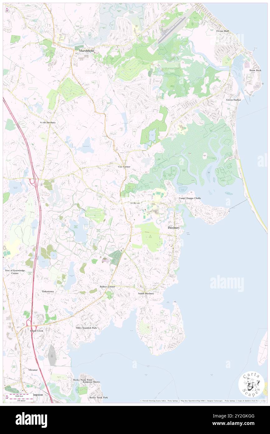 Millbrook, Plymouth County, USA, USA, Massachusetts, n 42 2' 55''', S 70 41' 13'', Karte, Karte, Kartenausgabe 2024. Erkunden Sie Cartascapes, eine Karte, die die vielfältigen Landschaften, Kulturen und Ökosysteme der Erde enthüllt. Reisen Sie durch Zeit und Raum und entdecken Sie die Verflechtungen der Vergangenheit, Gegenwart und Zukunft unseres Planeten. Stockfoto