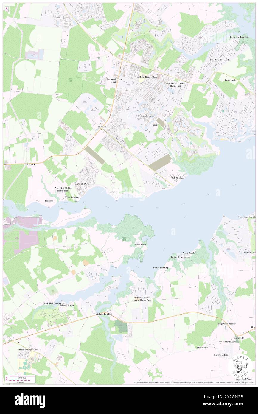 Riverdale, Sussex County, USA, Vereinigte Staaten, Delaware, n 38 35' 38'', S 75 11' 28'', Karte, Cartascapes Map, veröffentlicht 2024. Erkunden Sie Cartascapes, eine Karte, die die vielfältigen Landschaften, Kulturen und Ökosysteme der Erde enthüllt. Reisen Sie durch Zeit und Raum und entdecken Sie die Verflechtungen der Vergangenheit, Gegenwart und Zukunft unseres Planeten. Stockfoto