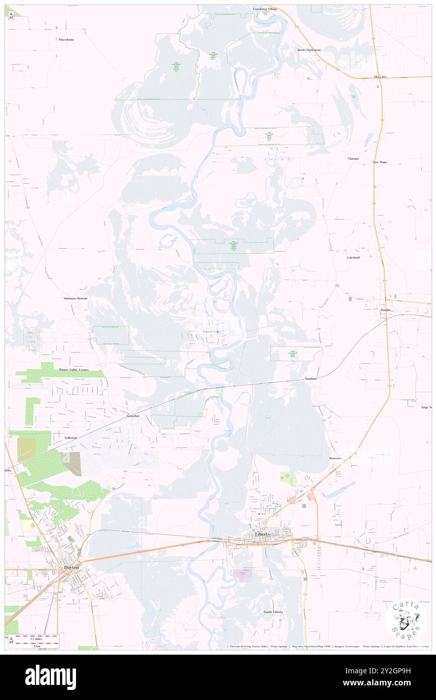 Dayton Lakes, Liberty County, USA, USA, Texas, n 30 8' 40''', S 94 49' 19'', Karte, Cartascapes Map, veröffentlicht 2024. Erkunden Sie Cartascapes, eine Karte, die die vielfältigen Landschaften, Kulturen und Ökosysteme der Erde enthüllt. Reisen Sie durch Zeit und Raum und entdecken Sie die Verflechtungen der Vergangenheit, Gegenwart und Zukunft unseres Planeten. Stockfoto