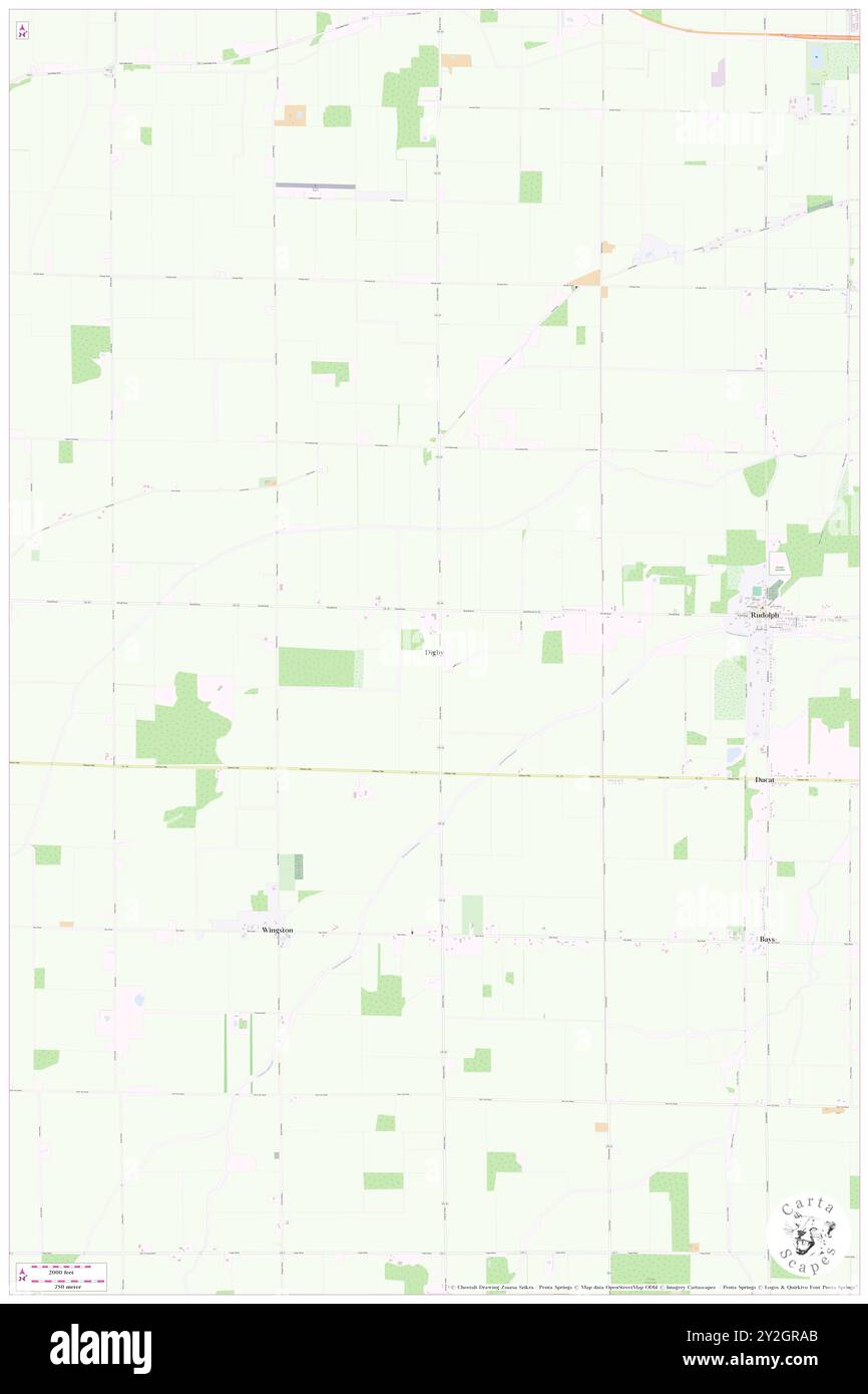 Digby, Wood County, USA, USA, Ohio, n 41 17' 40'', S 83 42' 32'', Karte, Cartascapes Map, veröffentlicht 2024. Erkunden Sie Cartascapes, eine Karte, die die vielfältigen Landschaften, Kulturen und Ökosysteme der Erde enthüllt. Reisen Sie durch Zeit und Raum und entdecken Sie die Verflechtungen der Vergangenheit, Gegenwart und Zukunft unseres Planeten. Stockfoto