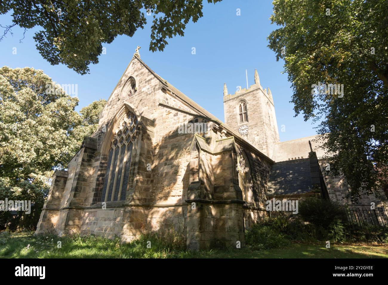 Die denkmalgeschützte St. Michael and All Angels Church, Houghton le Spring, England, Großbritannien Stockfoto