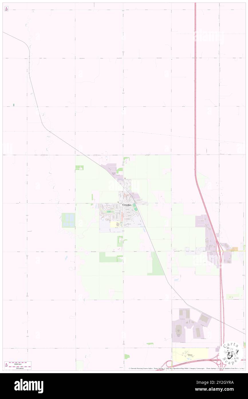 Crooks, Minnehaha County, USA, USA, South Dakota, n 43 39' 52'', S 96 48' 39'', Karte, Cartascapes Map, veröffentlicht 2024. Erkunden Sie Cartascapes, eine Karte, die die vielfältigen Landschaften, Kulturen und Ökosysteme der Erde enthüllt. Reisen Sie durch Zeit und Raum und entdecken Sie die Verflechtungen der Vergangenheit, Gegenwart und Zukunft unseres Planeten. Stockfoto