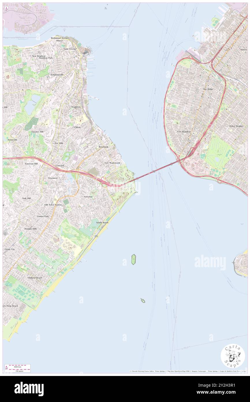 Fort Wadsworth, Richmond County, USA, Vereinigte Staaten, New York, n 40 36' 4'', S 74 3' 26'', Karte, Cartascapes Map, veröffentlicht 2024. Erkunden Sie Cartascapes, eine Karte, die die vielfältigen Landschaften, Kulturen und Ökosysteme der Erde enthüllt. Reisen Sie durch Zeit und Raum und entdecken Sie die Verflechtungen der Vergangenheit, Gegenwart und Zukunft unseres Planeten. Stockfoto