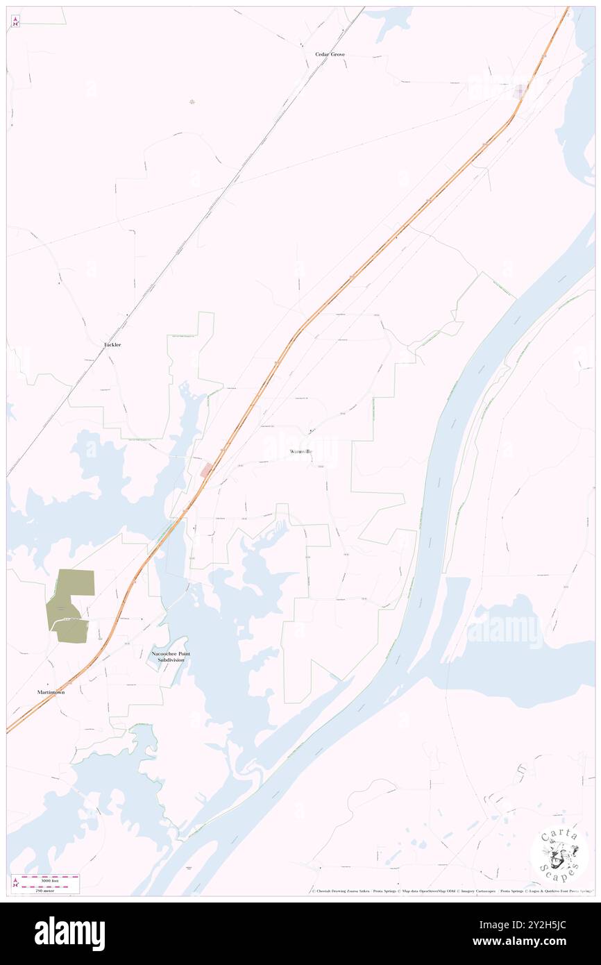 Wannville, Jackson County, USA, Vereinigte Staaten, Alabama, n 34 46' 39'', S 85 52' 39'', Karte, Cartascapes Map, veröffentlicht 2024. Erkunden Sie Cartascapes, eine Karte, die die vielfältigen Landschaften, Kulturen und Ökosysteme der Erde enthüllt. Reisen Sie durch Zeit und Raum und entdecken Sie die Verflechtungen der Vergangenheit, Gegenwart und Zukunft unseres Planeten. Stockfoto