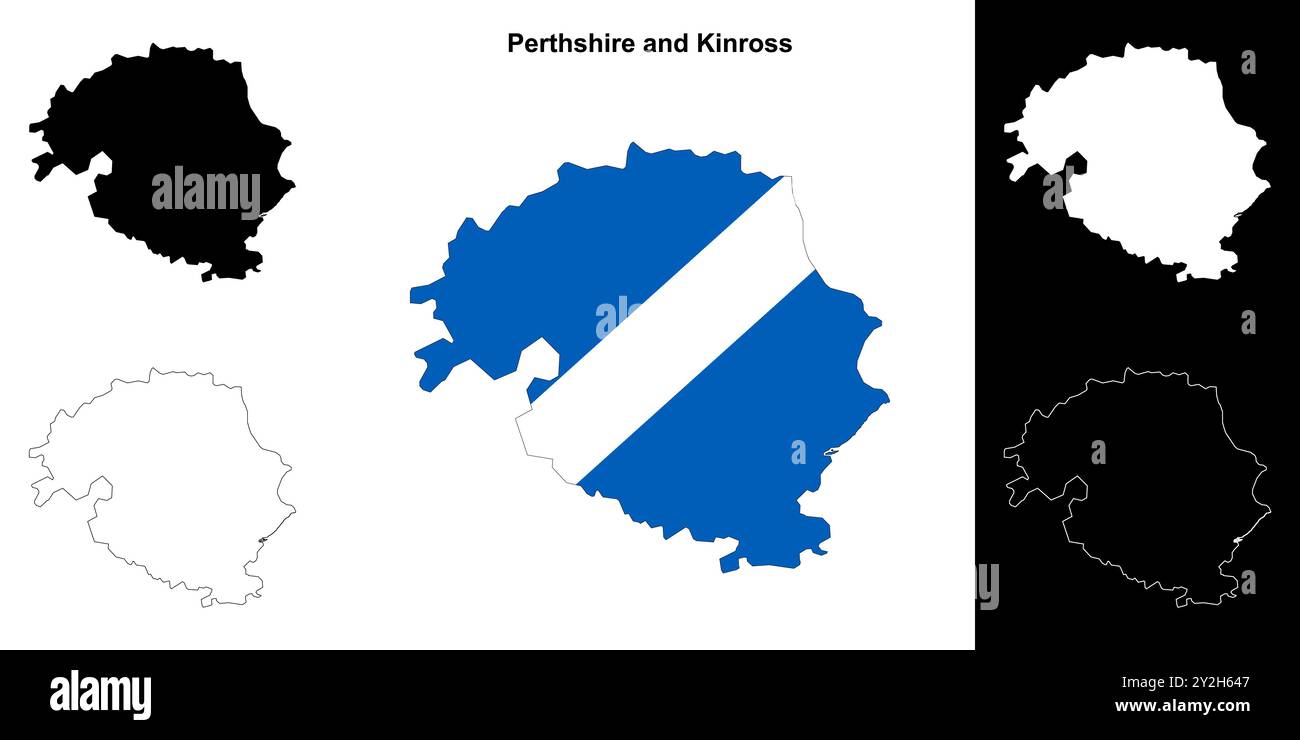 Perthshire und Kinross: Leere Umrisskarte Stock Vektor