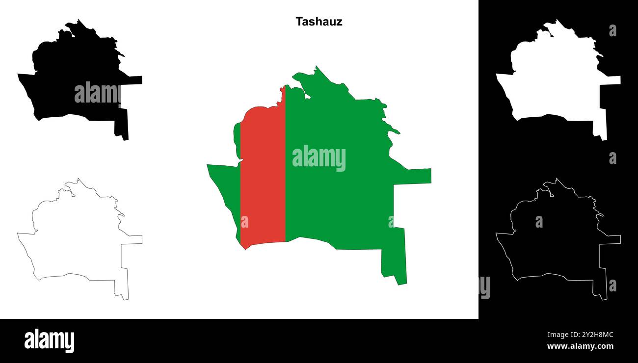 Umrisskarte für die Region Tashauz Stock Vektor