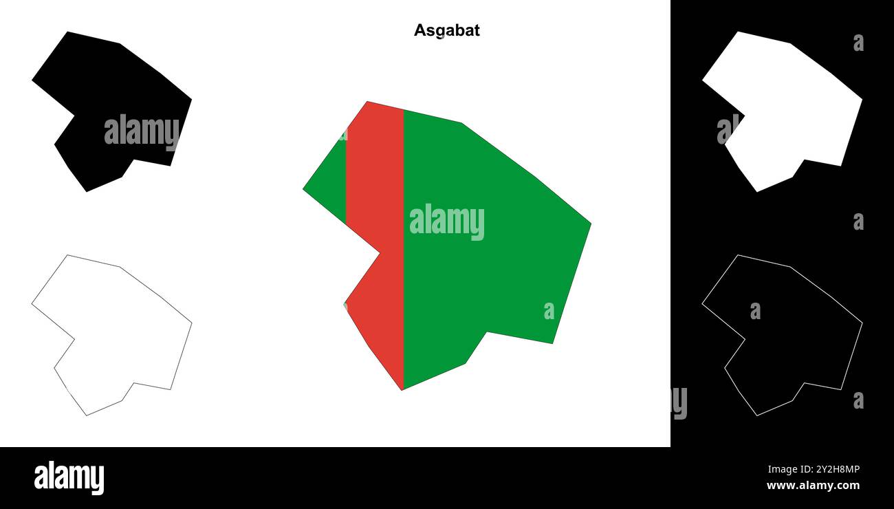 Modellkarte für Region Asgabat festgelegt Stock Vektor