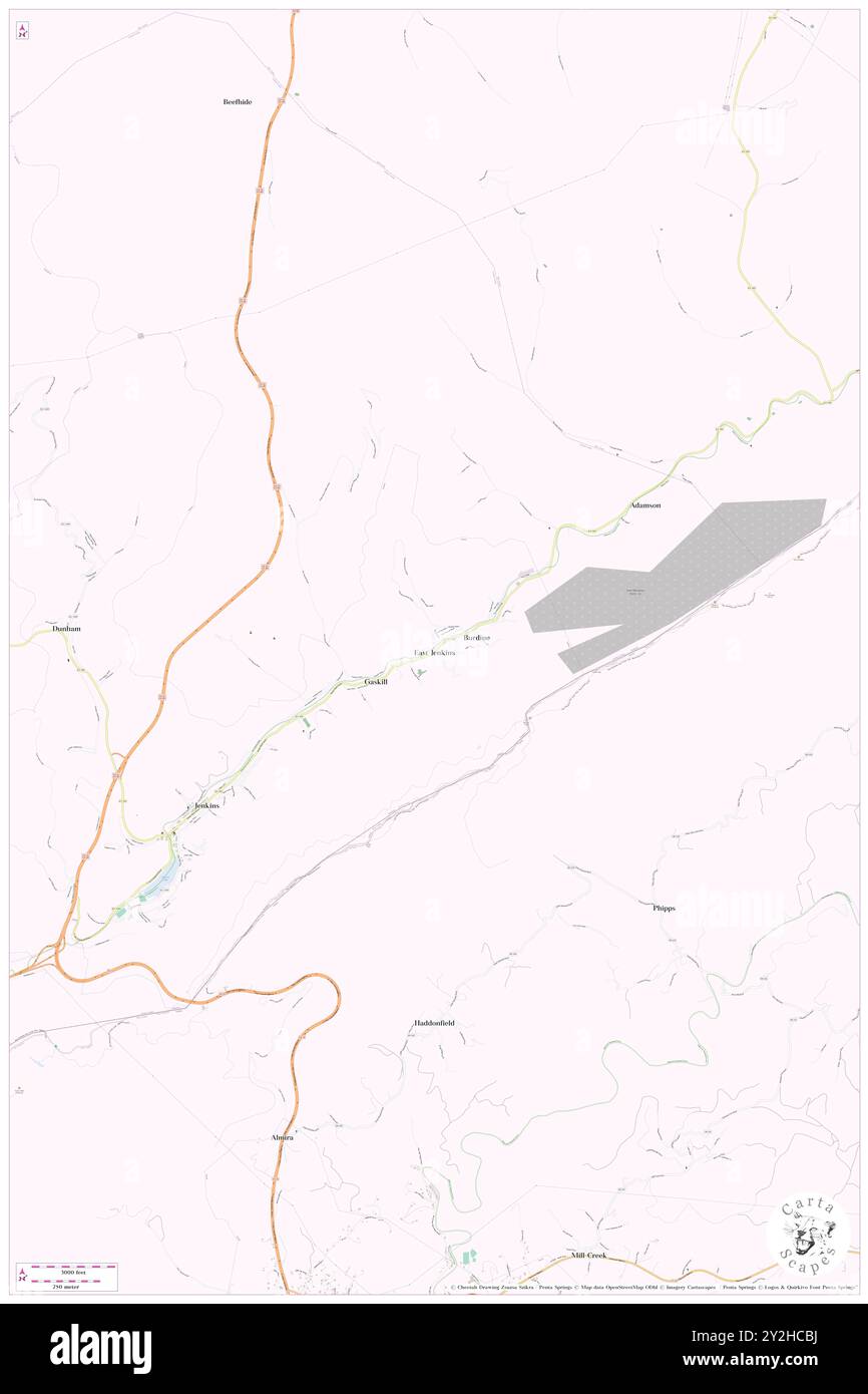 East Jenkins, Letcher County, USA, USA, Kentucky, n 37 11' 16'', S 82 36' 14'', Karte, Cartascapes Map, veröffentlicht 2024. Erkunden Sie Cartascapes, eine Karte, die die vielfältigen Landschaften, Kulturen und Ökosysteme der Erde enthüllt. Reisen Sie durch Zeit und Raum und entdecken Sie die Verflechtungen der Vergangenheit, Gegenwart und Zukunft unseres Planeten. Stockfoto