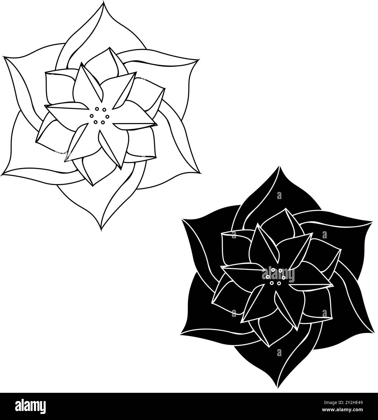 Blume Lotus kontinuierliche Linie Vektor Illustration mit editierbarem Strich - einzelne Linie Zeichnung der schönen Seerose für Blumendesign oder Logo isoliert Stock Vektor