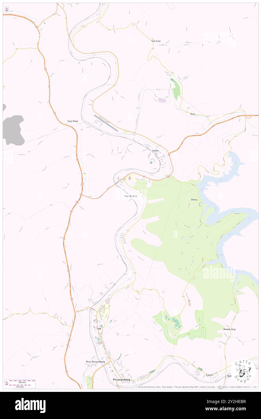 Bays Branch, Floyd County, USA, USA, Kentucky, n 37 43' 22'', S 82 46' 4'', Karte, Cartascapes Map, veröffentlicht 2024. Erkunden Sie Cartascapes, eine Karte, die die vielfältigen Landschaften, Kulturen und Ökosysteme der Erde enthüllt. Reisen Sie durch Zeit und Raum und entdecken Sie die Verflechtungen der Vergangenheit, Gegenwart und Zukunft unseres Planeten. Stockfoto