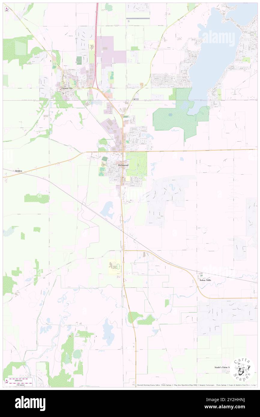 Richmond, Walworth County, USA, USA, Wisconsin, n 42 42' 53'', S 88 44' 57'', Karte, Cartascapes Map, veröffentlicht 2024. Erkunden Sie Cartascapes, eine Karte, die die vielfältigen Landschaften, Kulturen und Ökosysteme der Erde enthüllt. Reisen Sie durch Zeit und Raum und entdecken Sie die Verflechtungen der Vergangenheit, Gegenwart und Zukunft unseres Planeten. Stockfoto