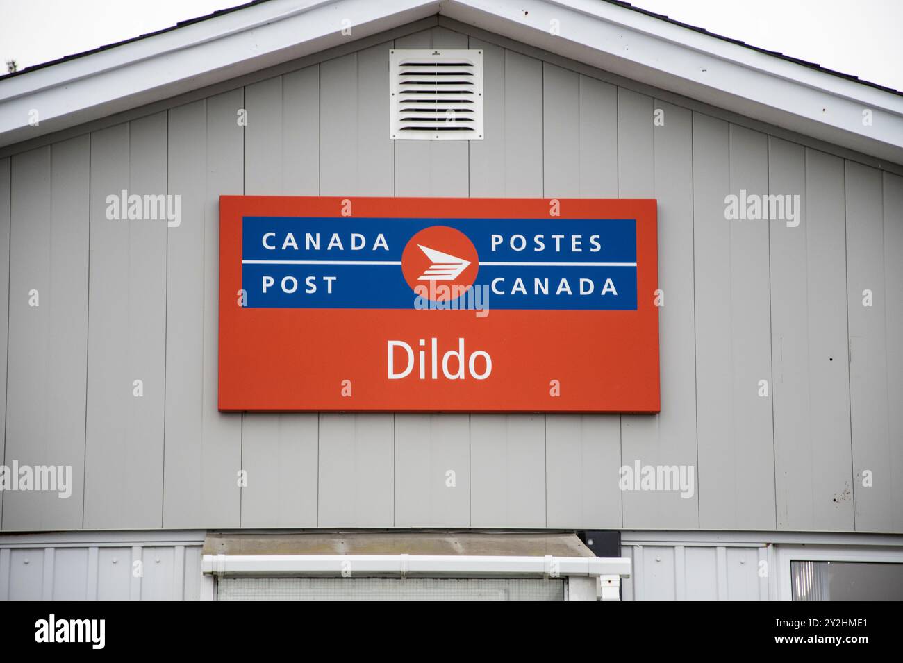 Postschild an der Front Road in Dildo, Neufundland & Labrador, Kanada Stockfoto