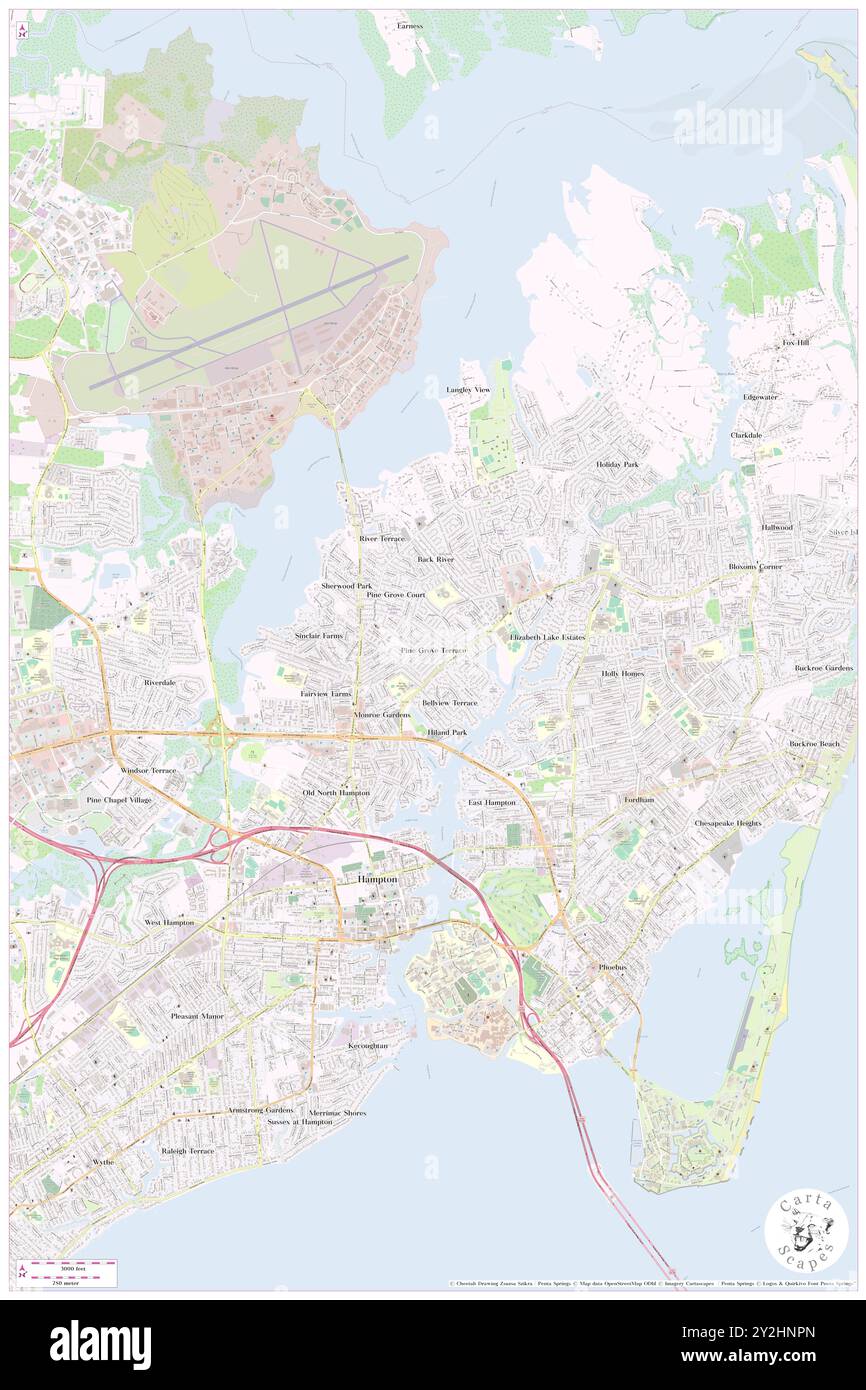 Pine Grove Terrace, City of Hampton, USA, USA, Virginia, n 37 3' 6'', S 76 20' 18'', Karte, Cartascapes Map, veröffentlicht 2024. Erkunden Sie Cartascapes, eine Karte, die die vielfältigen Landschaften, Kulturen und Ökosysteme der Erde enthüllt. Reisen Sie durch Zeit und Raum und entdecken Sie die Verflechtungen der Vergangenheit, Gegenwart und Zukunft unseres Planeten. Stockfoto