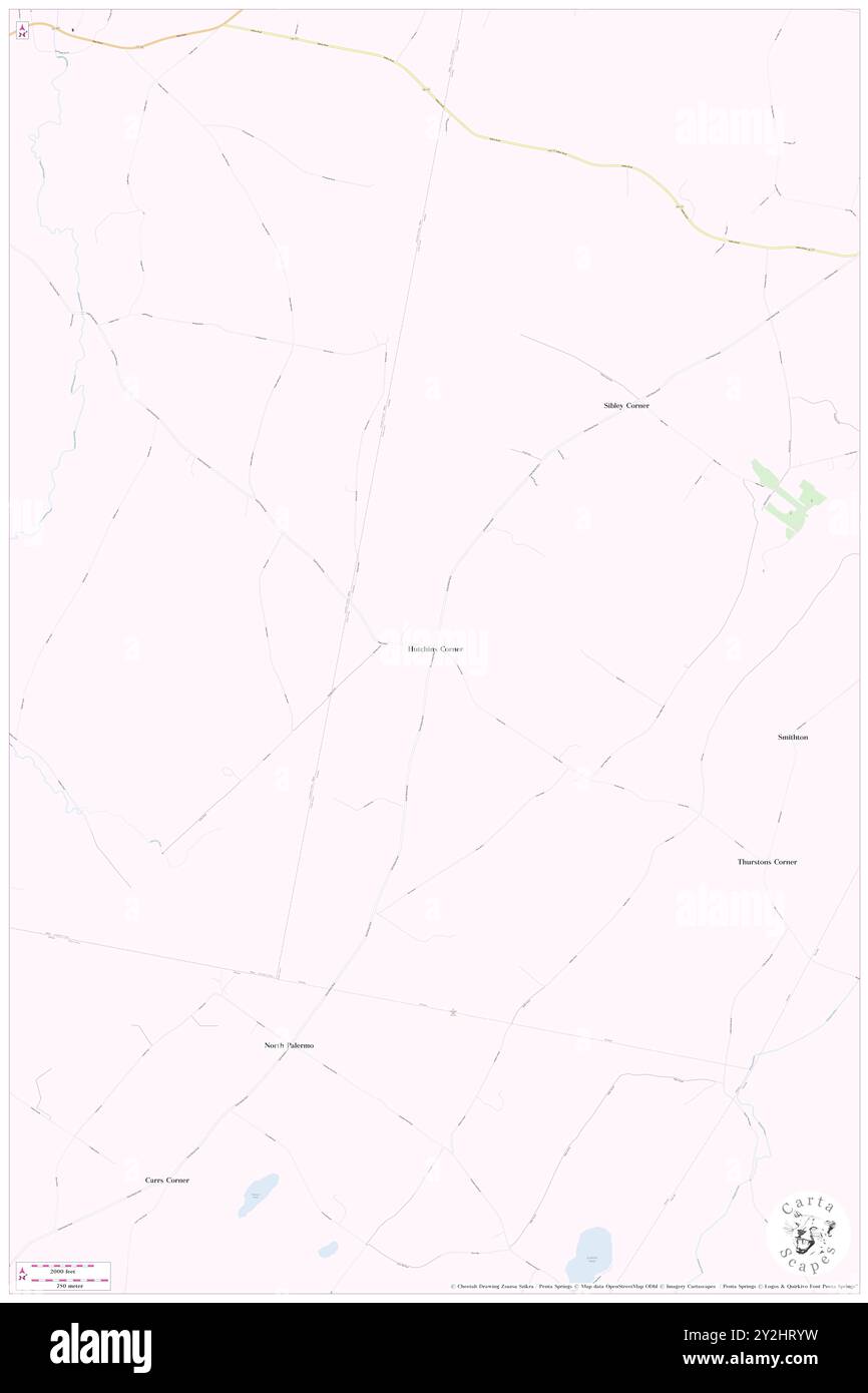 Hutchins Corner, Waldo County, USA, USA, Maine, n 44 29' 5''', S 69 22' 38'', Karte, Kartenausgabe 2024. Erkunden Sie Cartascapes, eine Karte, die die vielfältigen Landschaften, Kulturen und Ökosysteme der Erde enthüllt. Reisen Sie durch Zeit und Raum und entdecken Sie die Verflechtungen der Vergangenheit, Gegenwart und Zukunft unseres Planeten. Stockfoto