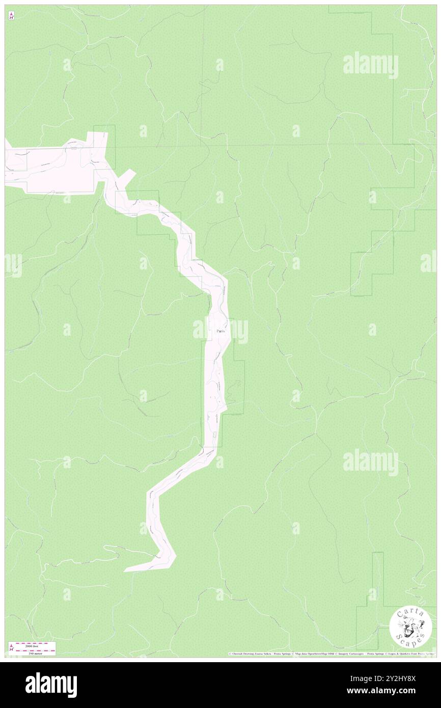 Paris, Lane County, USA, USA, Oregon, n 44 15' 9'', S 123 46' 14'', Karte, Cartascapes Map, veröffentlicht 2024. Erkunden Sie Cartascapes, eine Karte, die die vielfältigen Landschaften, Kulturen und Ökosysteme der Erde enthüllt. Reisen Sie durch Zeit und Raum und entdecken Sie die Verflechtungen der Vergangenheit, Gegenwart und Zukunft unseres Planeten. Stockfoto